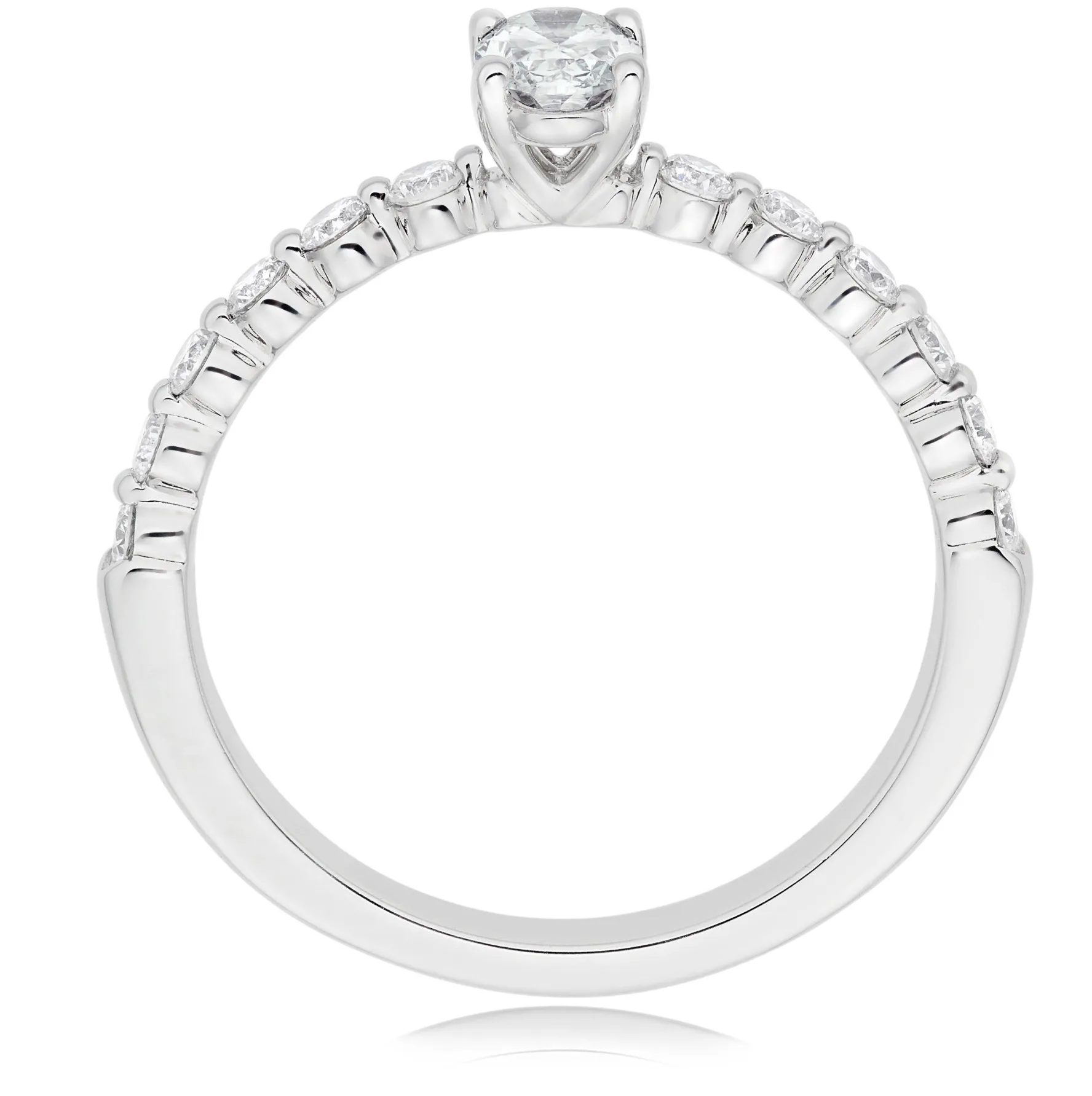 Beaverbrooks Starlit Platinum Diamond Oval Shaped Solitaire Ring