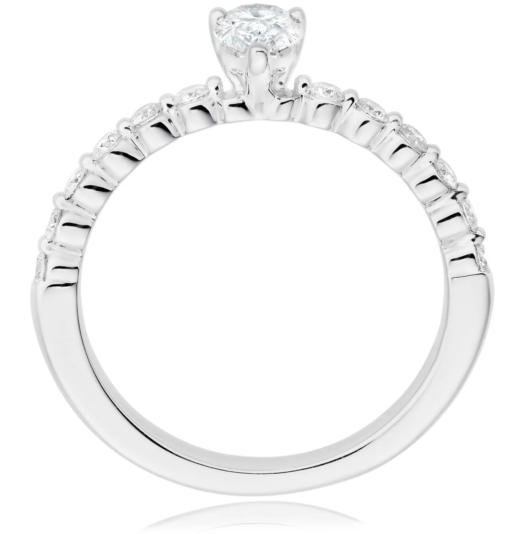 Beaverbrooks Starlit Platinum Diamond Pear Shaped Solitaire Ring