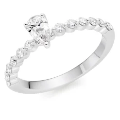 Beaverbrooks Starlit Platinum Diamond Pear Shaped Solitaire Ring