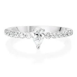 Beaverbrooks Starlit Platinum Diamond Pear Shaped Solitaire Ring