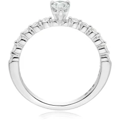 Beaverbrooks Starlit Platinum Diamond Pear Shaped Solitaire Ring