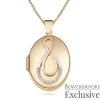 Beaverbrooks Three Colour 9ct Yellow Gold Diamond Infinity Locket