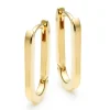 Beaverbrooks Yellow Gold Plated Rectangular Hoop Earrings