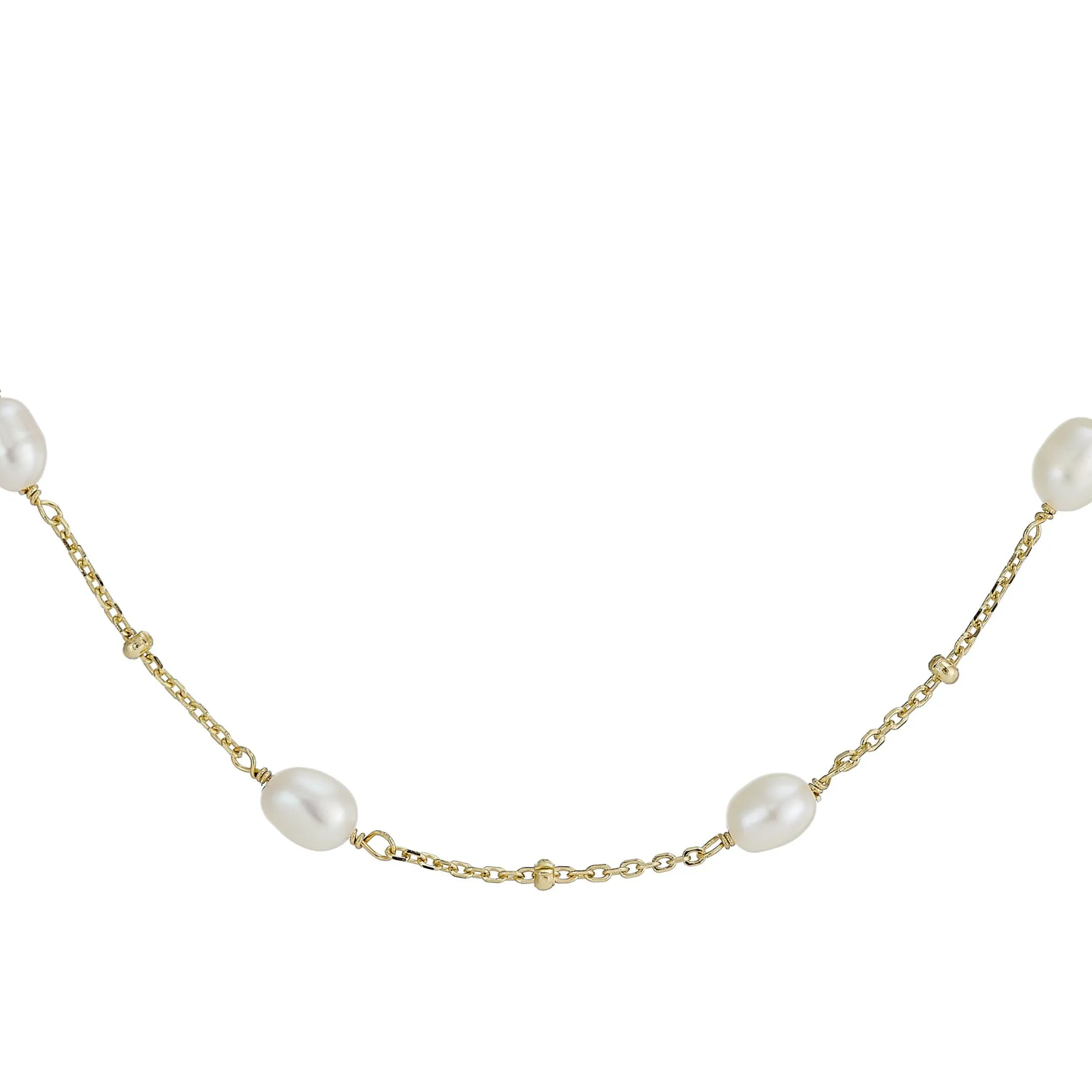 Beaverbrooks Yellow Gold Plated Freshwater Cultured Pearl Bracelet