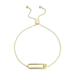 Beaverbrooks Yellow Gold Plated Cubic Zirconia Glide Bracelet