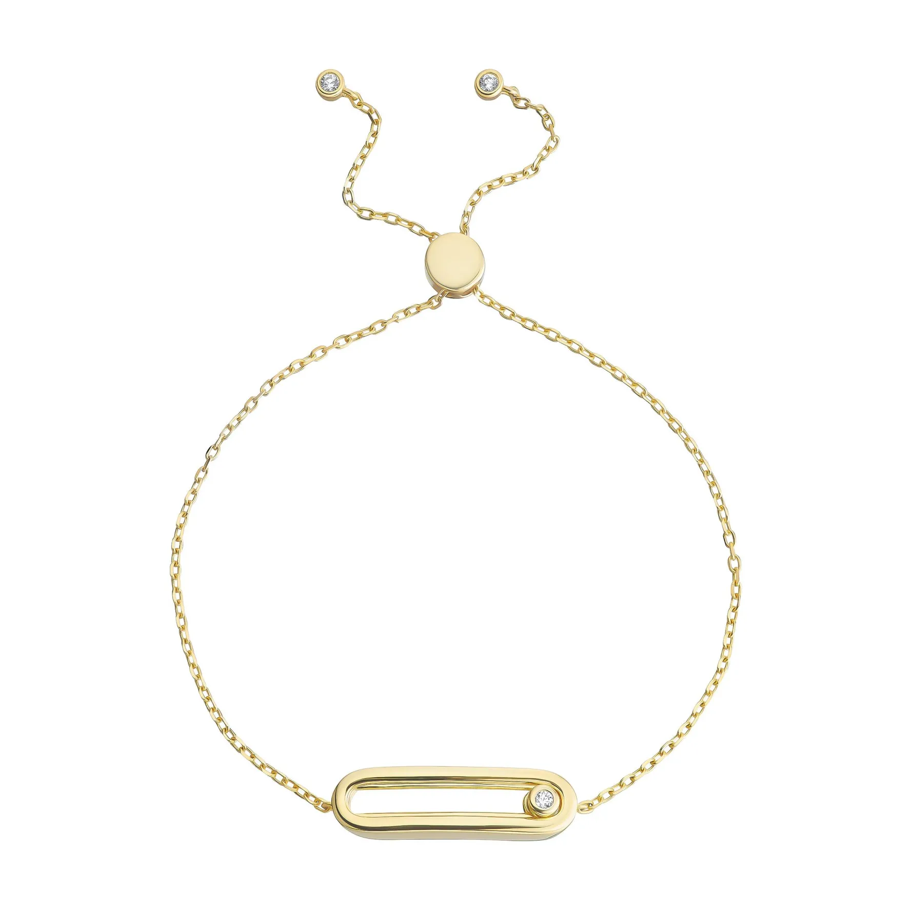 Beaverbrooks Yellow Gold Plated Cubic Zirconia Glide Bracelet