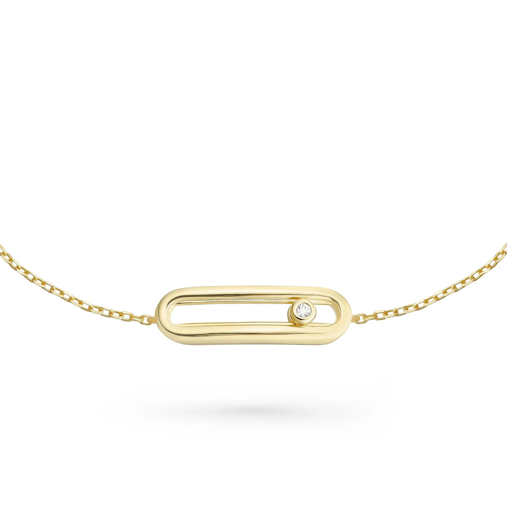 Beaverbrooks Yellow Gold Plated Cubic Zirconia Glide Bracelet