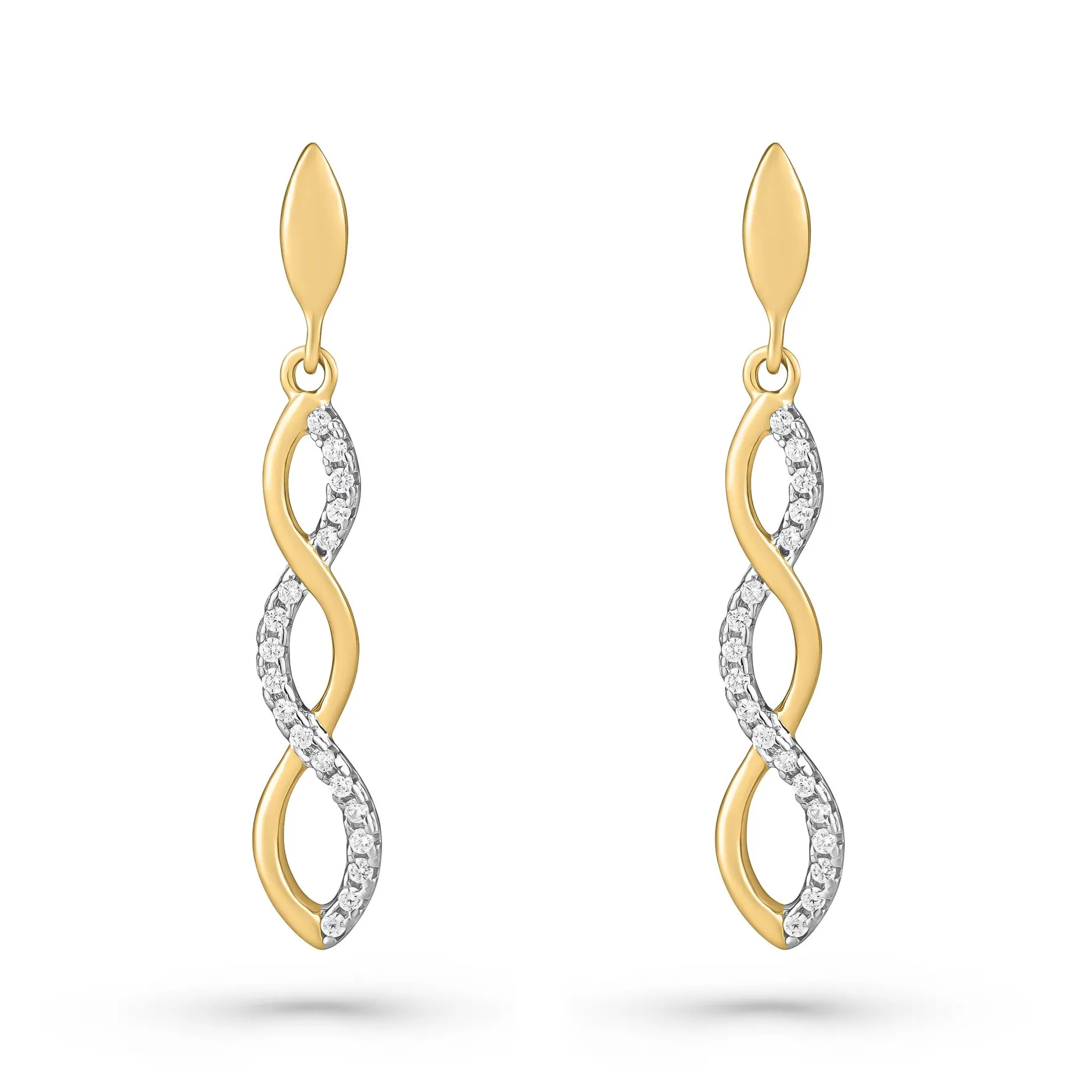Beaverbrooks Yellow Gold Plated Cubic Zirconia Infinity Drop Earrings