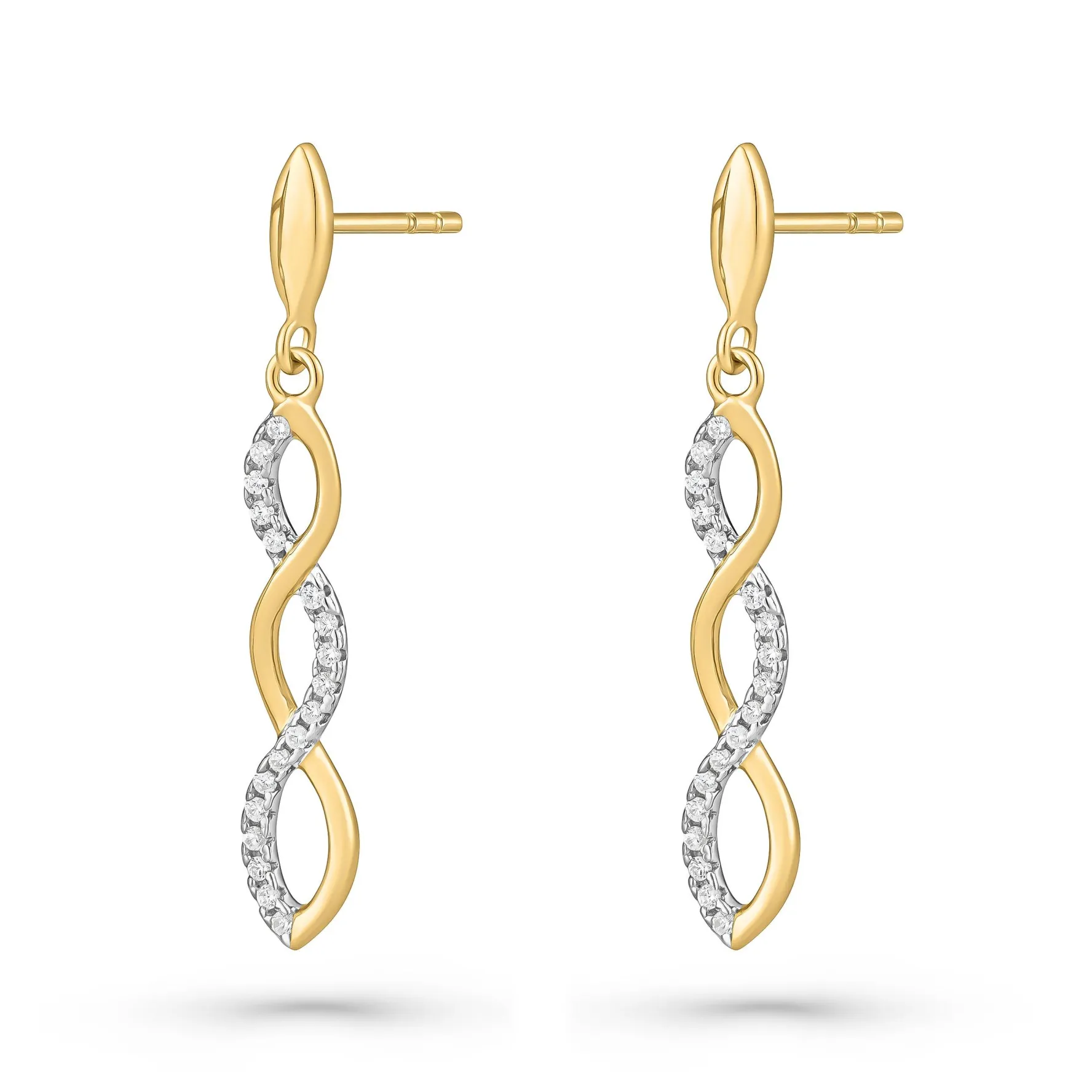 Beaverbrooks Yellow Gold Plated Cubic Zirconia Infinity Drop Earrings
