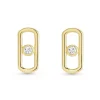 Beaverbrooks Yellow Gold Plated Cubic Zirconia Glide Stud Earrings