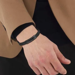 BOSS Alen Black Stainless Steel Men’s Bracelet