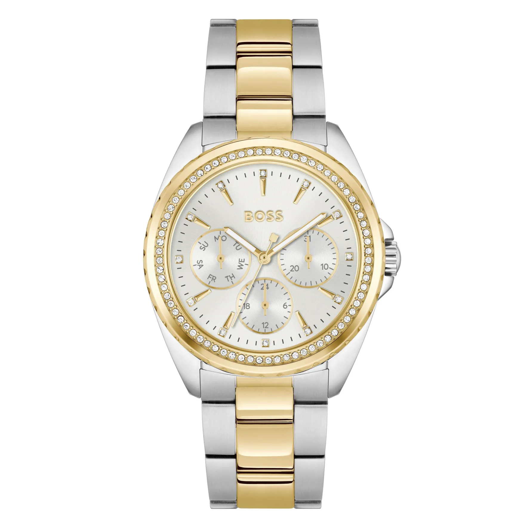 BOSS Atea 38mm Stainless Steel and Yellow Gold Tone Crystal Ladies Watch