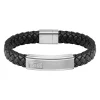 BOSS Black Leather Lander Men’s Bracelet