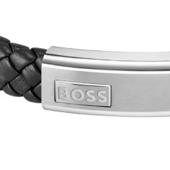 BOSS Black Leather Lander Men’s Bracelet
