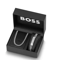 BOSS Chain Necklace and Bracelet Set