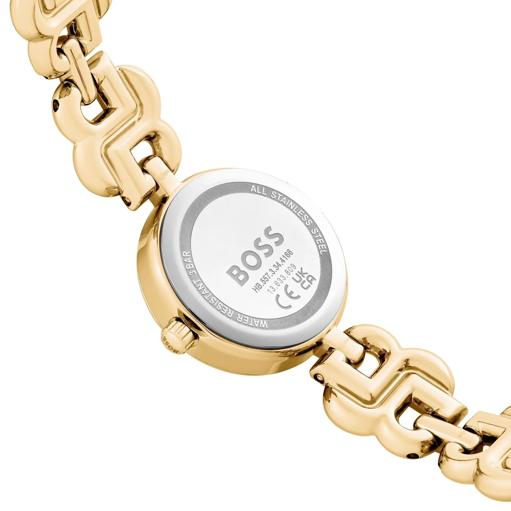 BOSS Double B 23mm Yellow Gold Tone Ladies Watch
