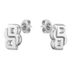 BOSS Double B Monogram Stainless Steel Stud Earrings