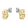 BOSS Double B Monogram Yellow Gold Plated Stud Earrings