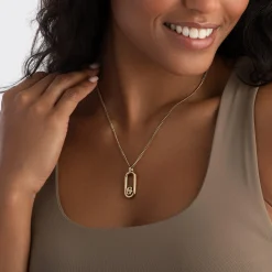 BOSS Double B Yellow Gold Plated Pendant