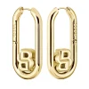 BOSS Double B Yellow Gold Plated Drop Earrings