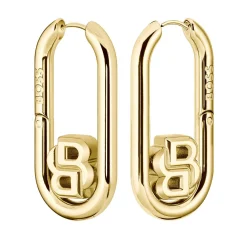 BOSS Double B Yellow Gold Plated Drop Earrings