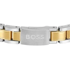 BOSS Essentials Link Gold Tone and Steel Men’s Bracelet