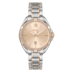 BOSS Felina 32mm Stainless Steel and Rose Gold Tone Crystal Ladies Watch