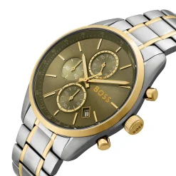 BOSS Grand Prix 44.5mm Stainless Steel and Yellow Gold Tone Chronograph Men’s Watch