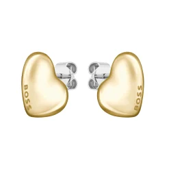 BOSS Honey Heart Yellow Gold Plated Stud Earrings