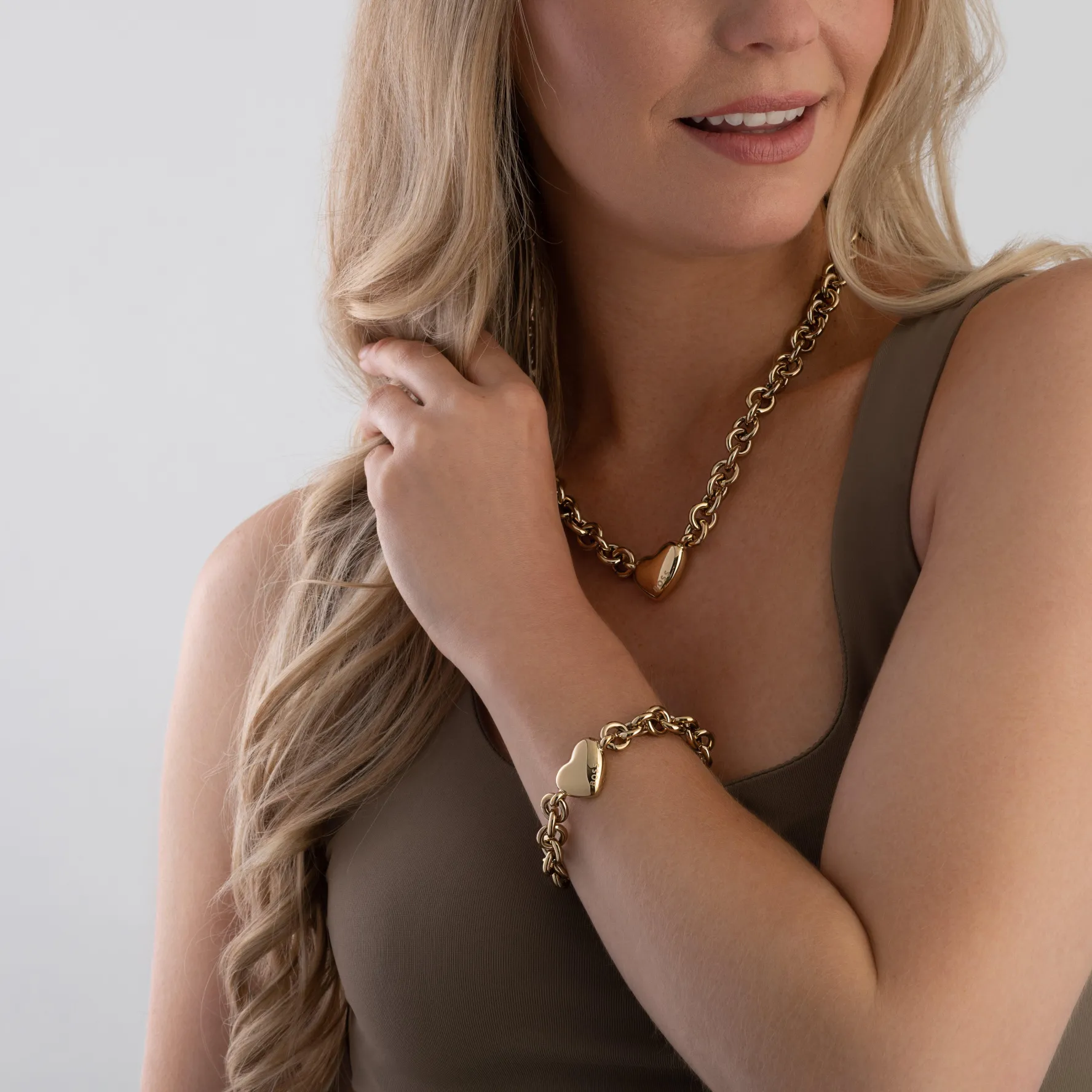 BOSS Honey Love Yellow Gold Plated Heart Bracelet