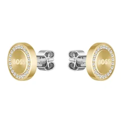 BOSS Iona Gold Ion Plated Crystal Ladies Stud Earrings