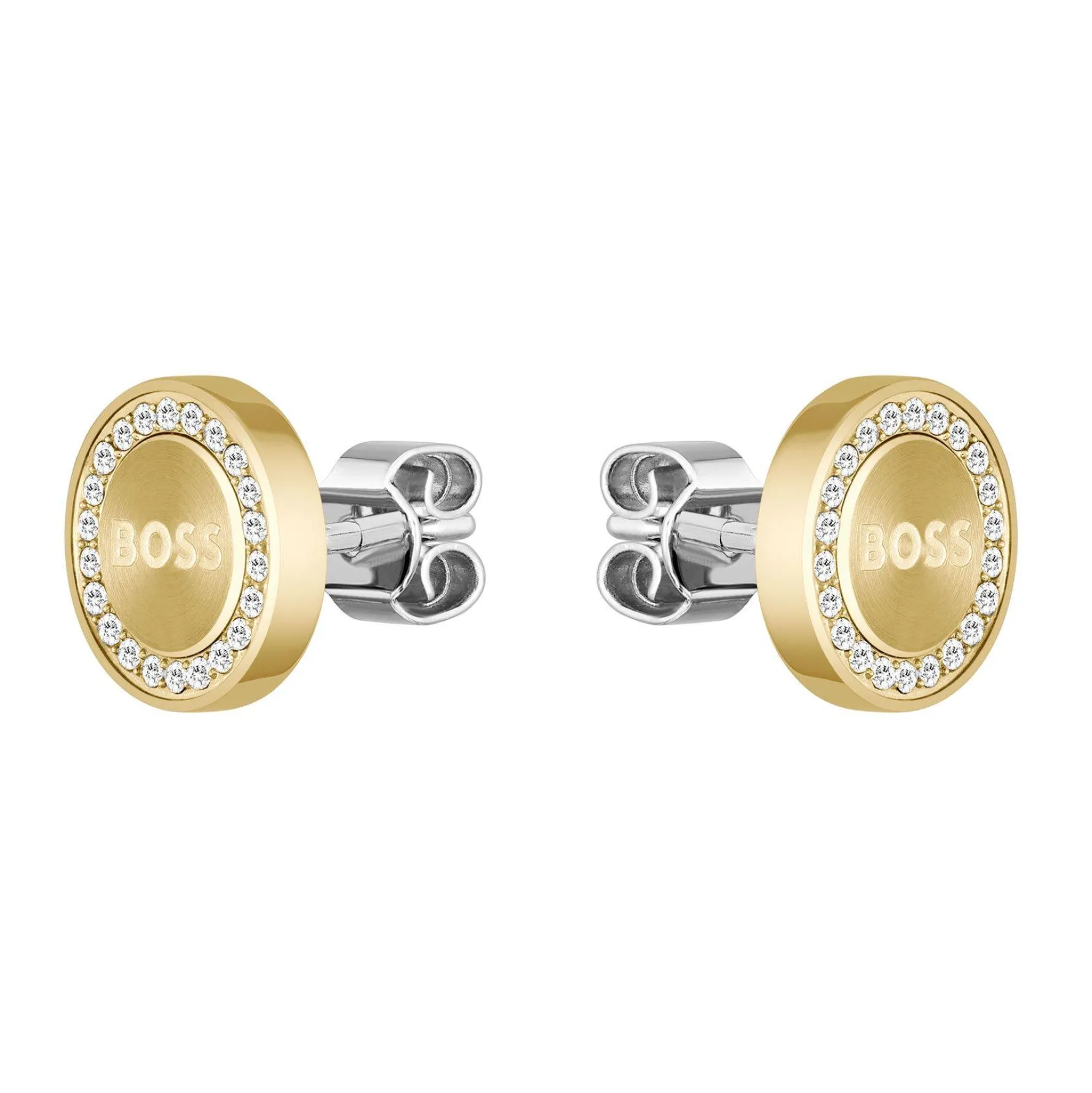 BOSS Iona Gold Ion Plated Crystal Ladies Stud Earrings