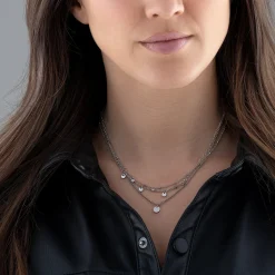 BOSS Iris Stainless Steel Triple Layered Necklace