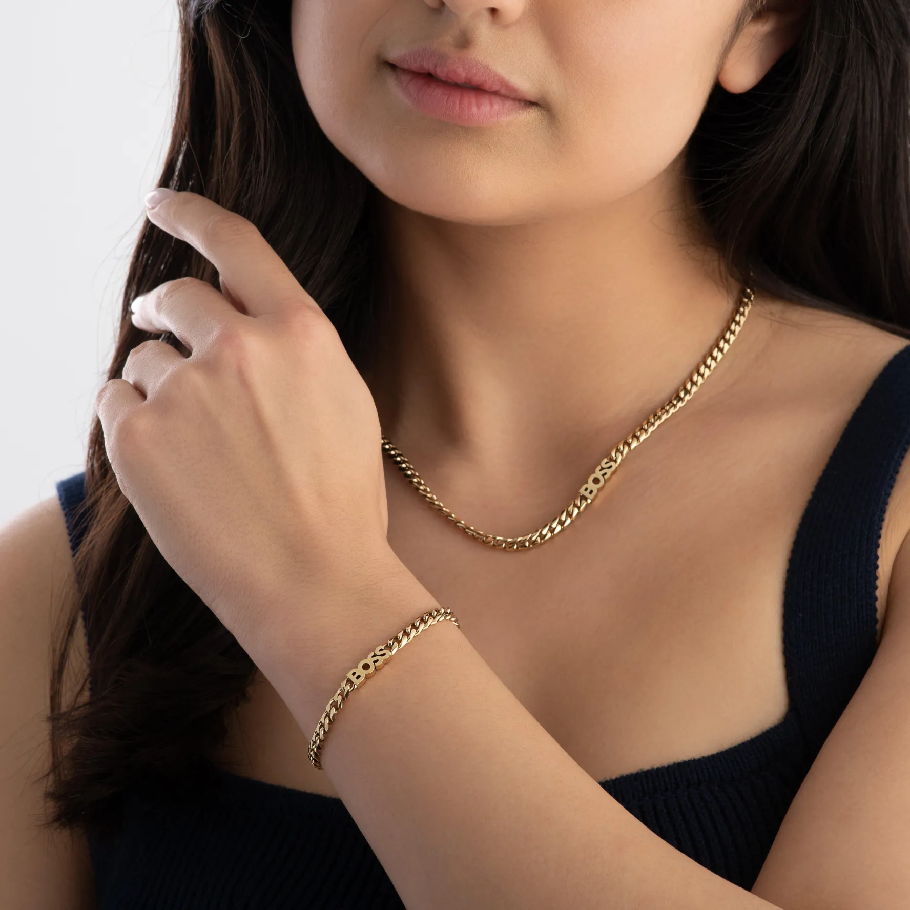 BOSS Kassy Yellow Gold Plated Necklace