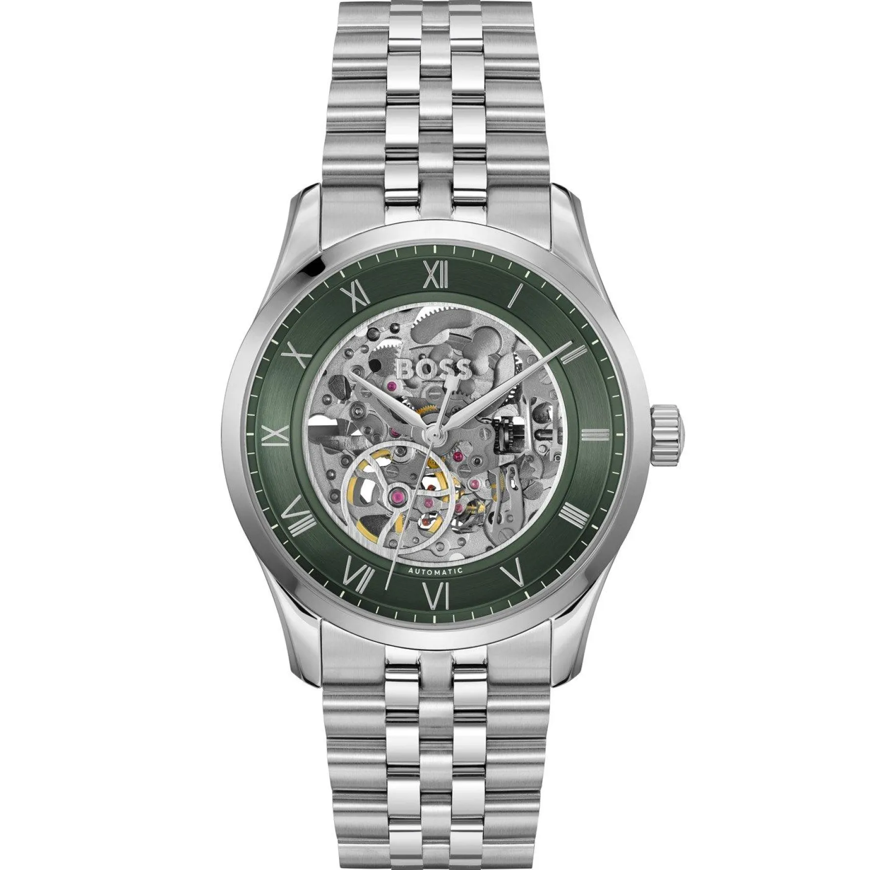 BOSS Principle 41mm Stainless Steel Skeleton Automatic Men’s Watch
