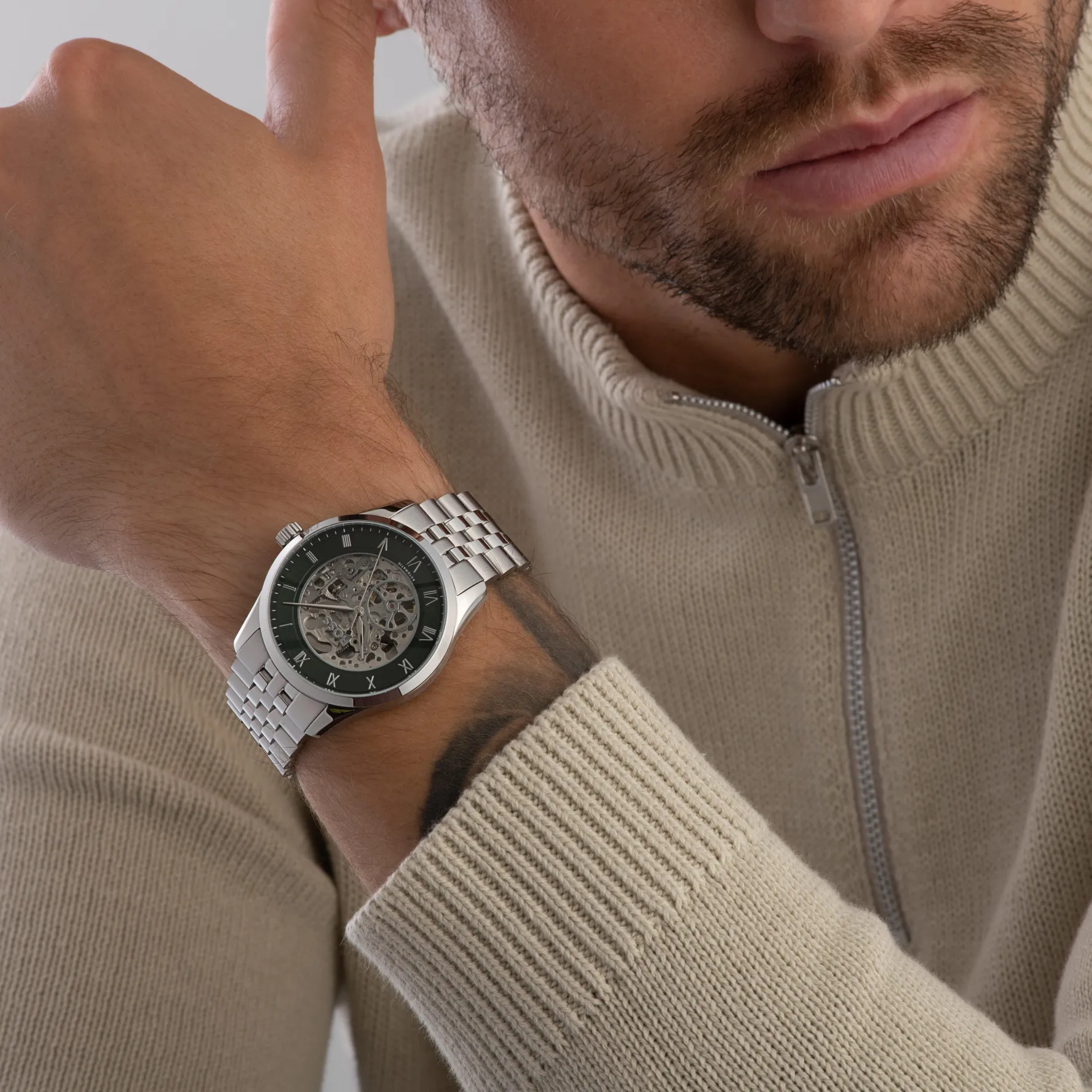 BOSS Principle 41mm Stainless Steel Skeleton Automatic Men’s Watch
