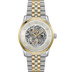BOSS Principle 41mm Stainless Steel and Yellow Gold Tone Skeleton Automatic Men’s Watch