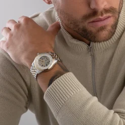 BOSS Principle 41mm Stainless Steel and Yellow Gold Tone Skeleton Automatic Men’s Watch