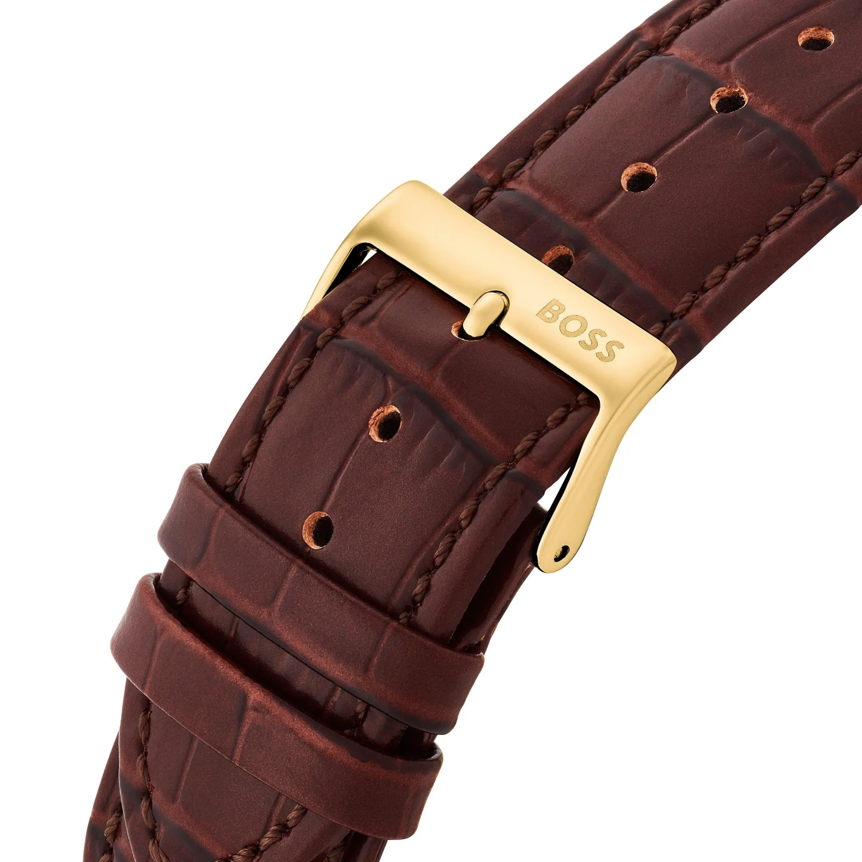 BOSS Principle 41mm Yellow Gold Tone Skeleton Automatic Men’s Watch