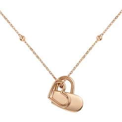 BOSS Rose Gold Tone Soulmate Heart Necklace