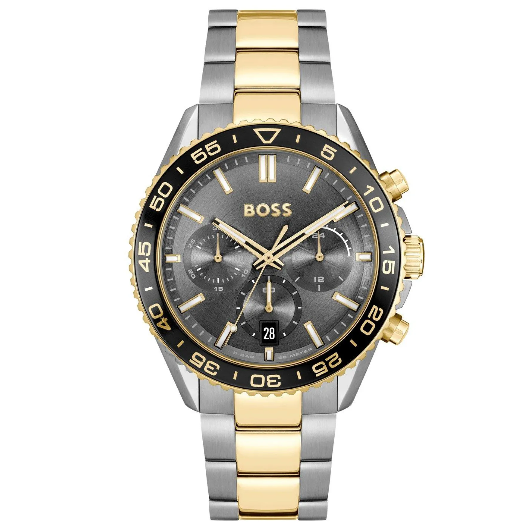 BOSS Runner 43mm Stainless Steel and Yellow Gold Tone Chronograph Men’s Watch