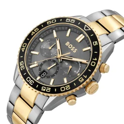 BOSS Runner 43mm Stainless Steel and Yellow Gold Tone Chronograph Men’s Watch