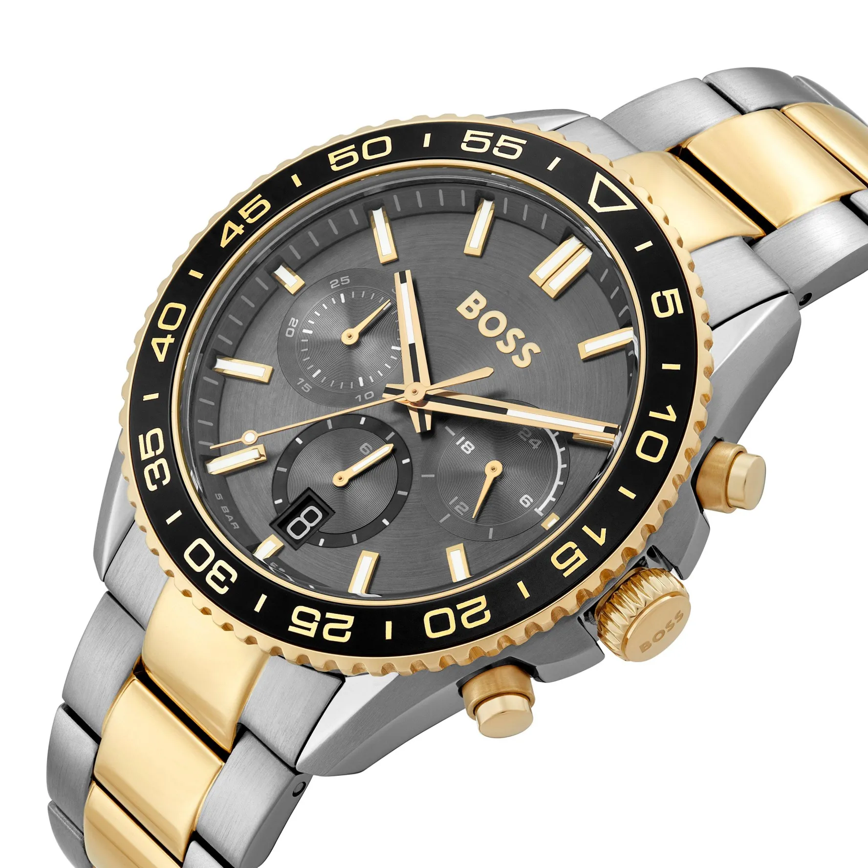 BOSS Runner 43mm Stainless Steel and Yellow Gold Tone Chronograph Men’s Watch