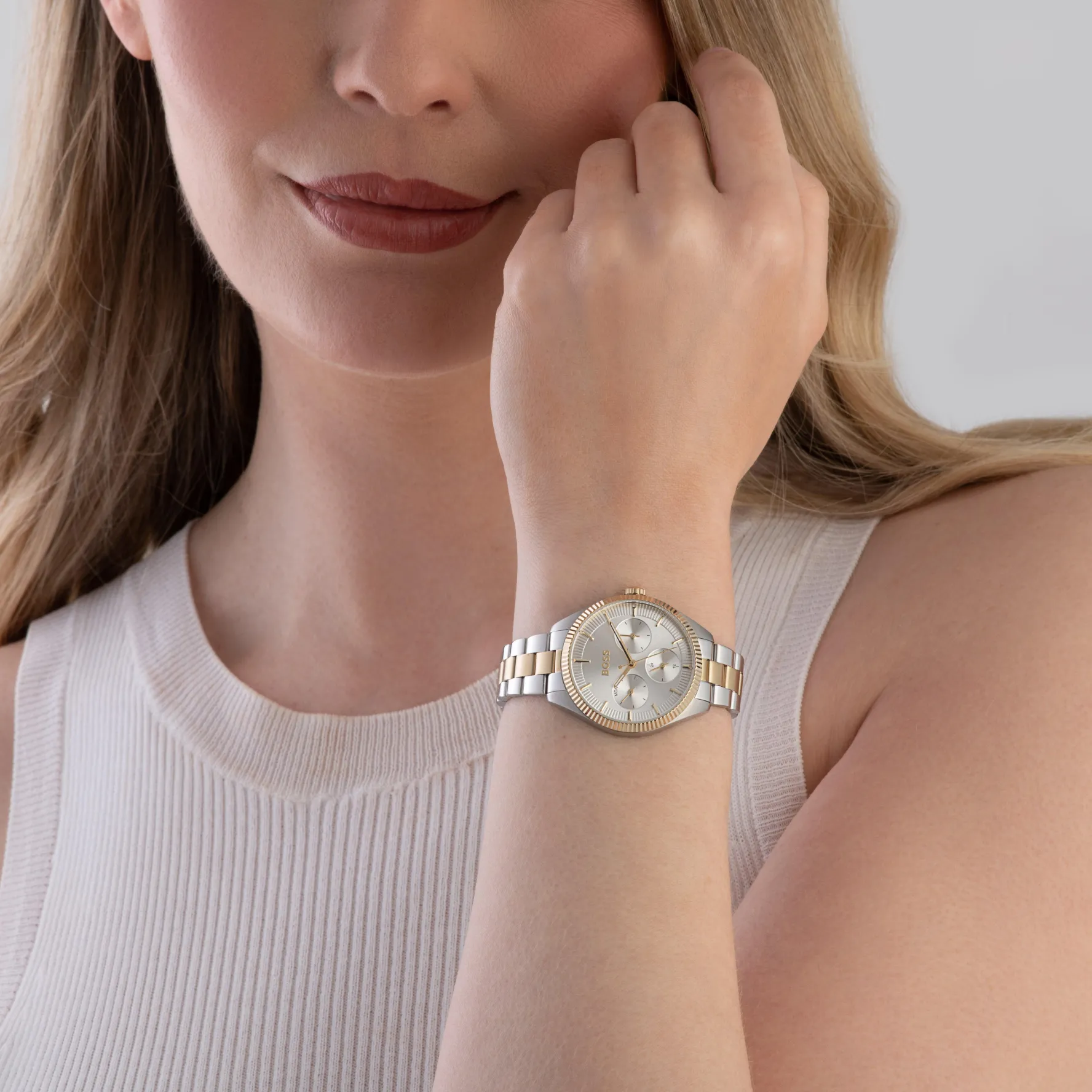 BOSS Sage Sport 34mm Stainless Steel and Yellow Gold Tone Ladies Watch