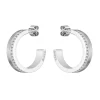 BOSS Silver Crystal Hoop Earrings
