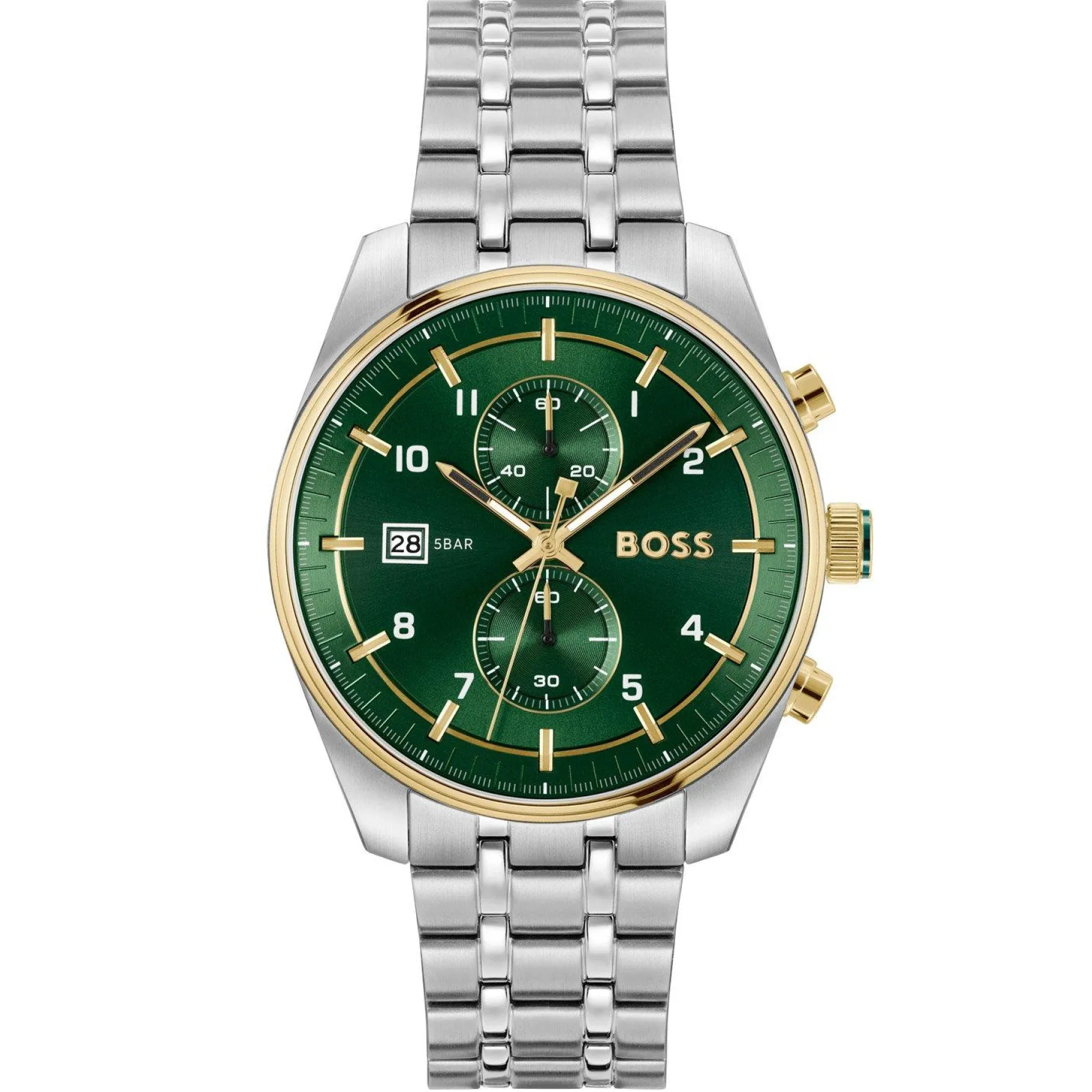 BOSS Skytraveller 44mm Stainless Steel and Yellow Gold Tone Chronograph Men’s Watch