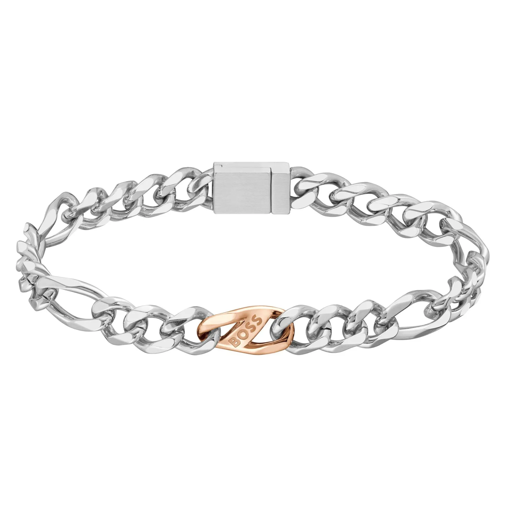 BOSS Stainless Steel Figaro Men’s Bracelet