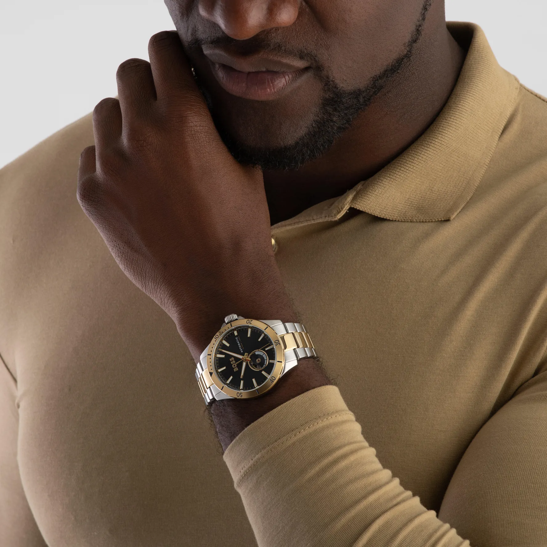 BOSS Troper 42mm Stainless Steel and Yellow Gold PVD Automatic Men’s Watch