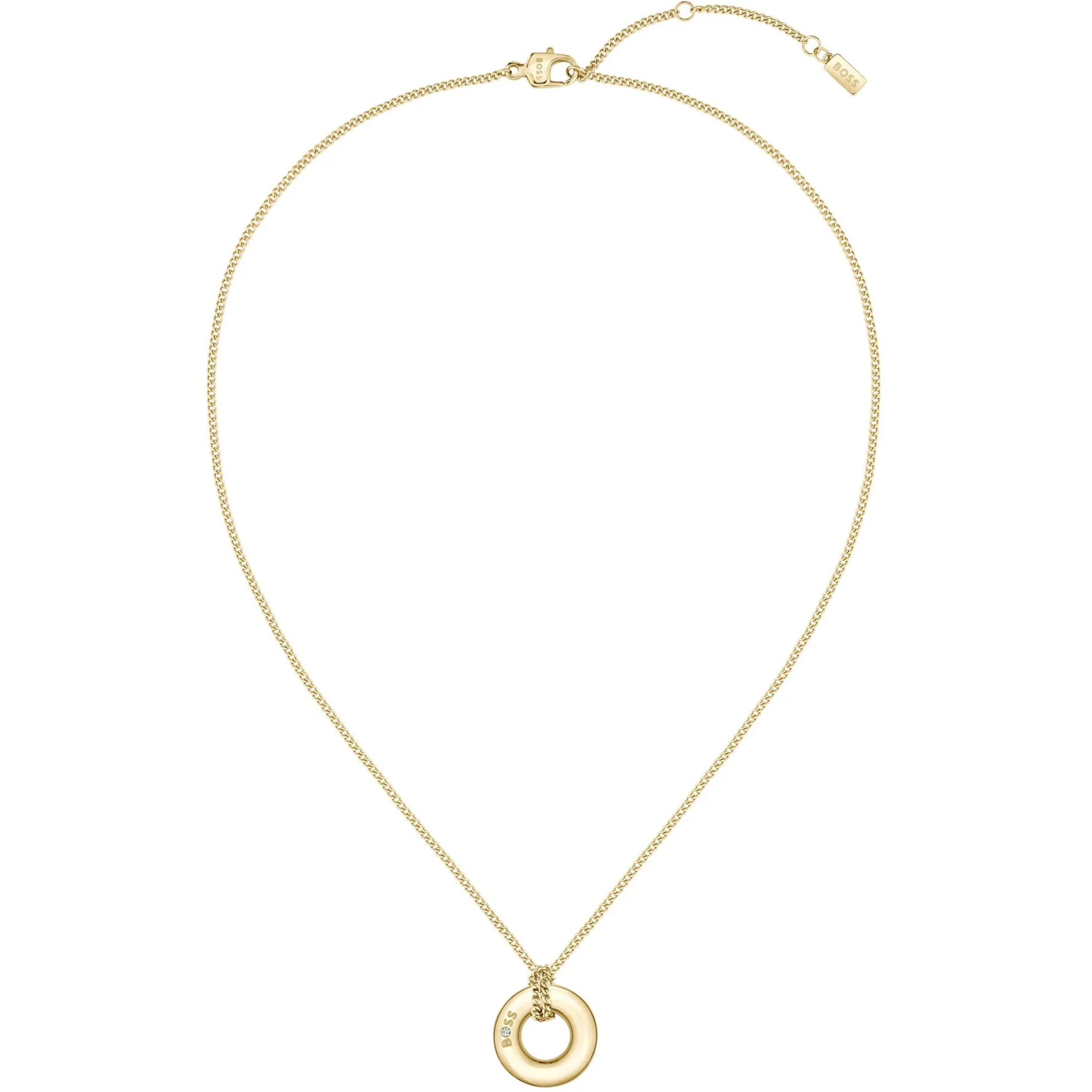BOSS Yellow Gold Tone Crystal Necklace