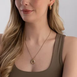 BOSS Yellow Gold Tone Crystal Necklace